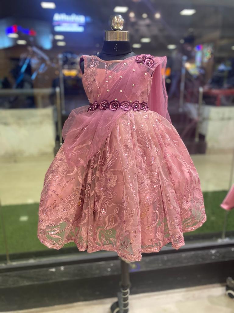 T.V Actress Ruhi In Light Pink Net Princess Gown BP0613